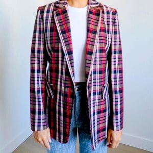 Sandro Plaid Blazer Size 36 IT with Tags